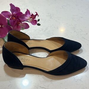 Talbots Blue Suede Leather D'Orsay Flats Size 7.5